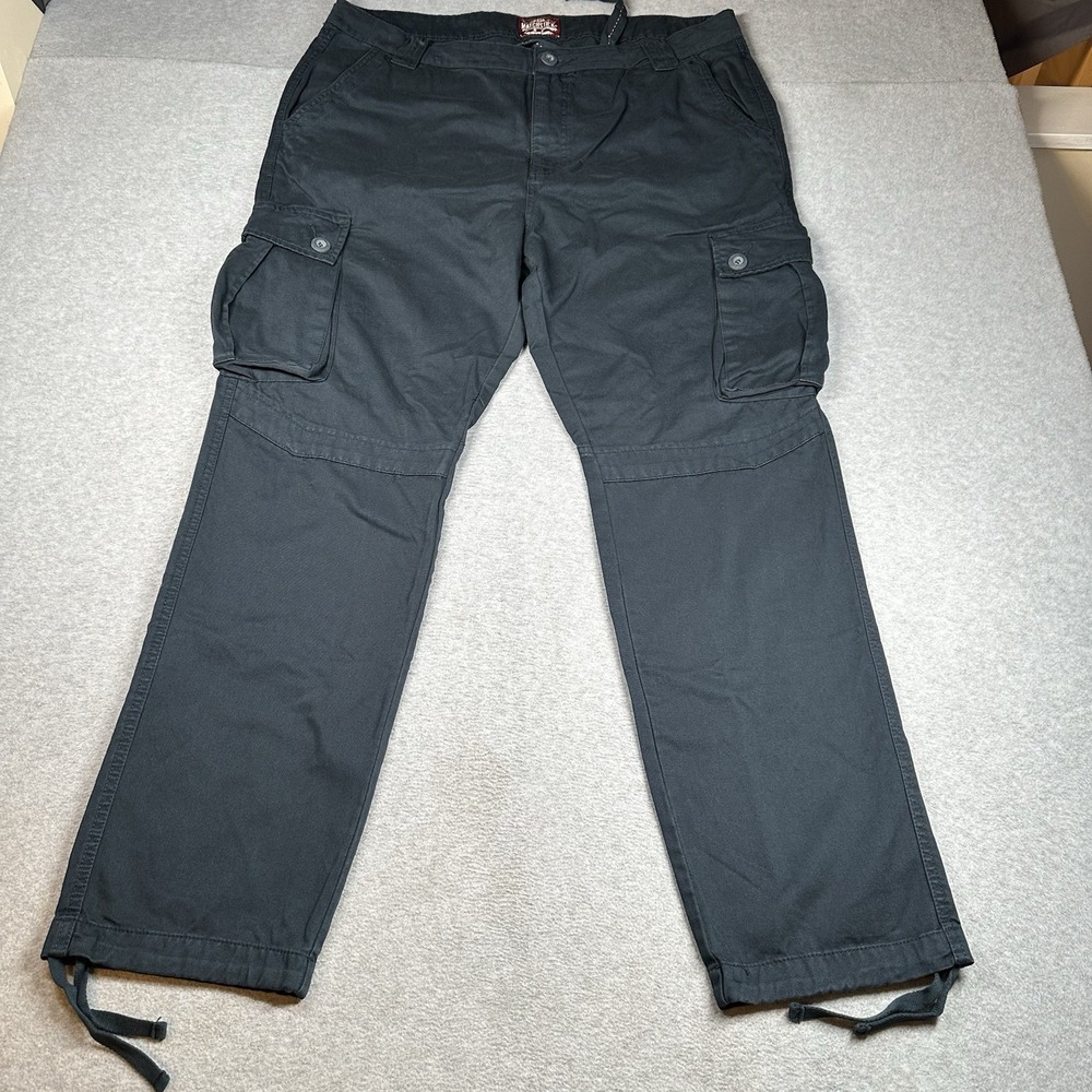 Match & Matchstick Men's Blue Cargo Pants 5XL/42x32 Utility‎ Drawstring Pockets